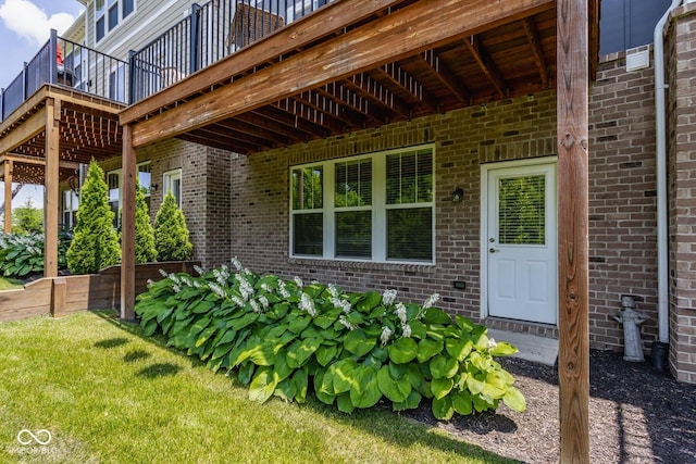 16072 Barringer Ct, Westfield, IN 46074 - entrance to property featuring brick siding and a wooden deck