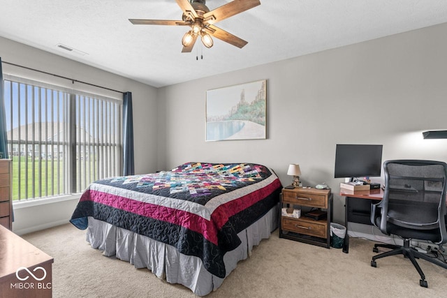 104 Perlican Dr, Cicero, IN 46034 - bedroom with carpet, ceiling fan, baseboards, and a desk