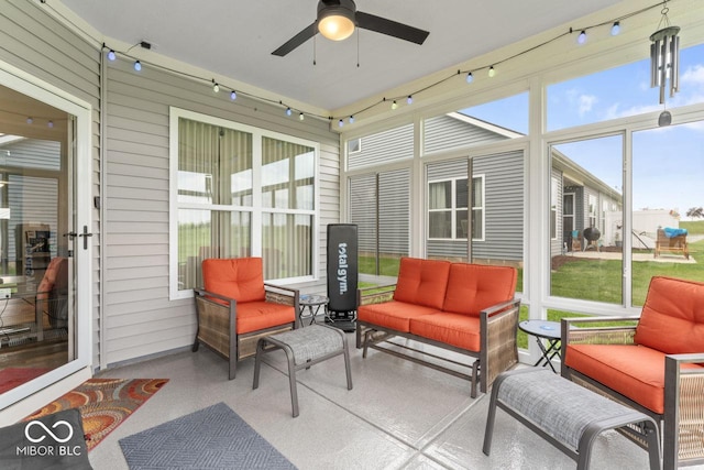 104 Perlican Dr, Cicero, IN 46034 - sunroom / solarium with an outdoor living space and ceiling fan