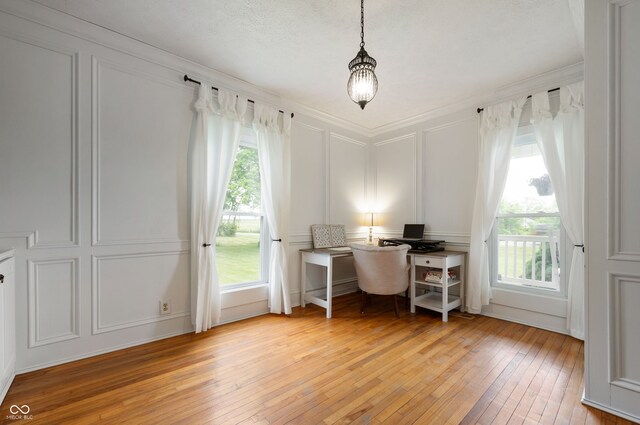 2708 N 400 E, Greenfield, IN 46140 - office area featuring a decorative wall, light wood-style flooring, and ornamental molding