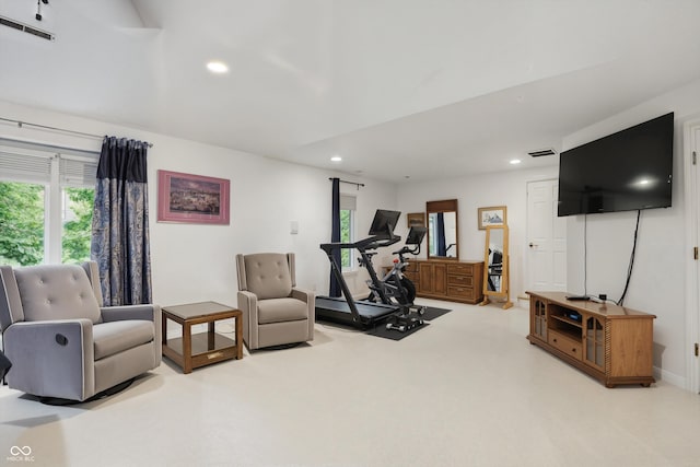 7138 Nile Ridge Ct, Indianapolis, IN 46236 - exercise room featuring recessed lighting and carpet