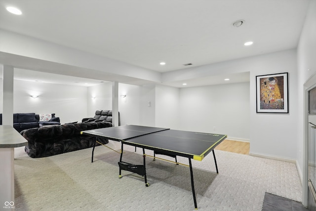7138 Nile Ridge Ct, Indianapolis, IN 46236 - game room featuring recessed lighting, baseboards, and light wood finished floors