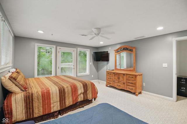 7138 Nile Ridge Ct, Indianapolis, IN 46236 - bedroom with carpet, baseboards, recessed lighting, and ceiling fan