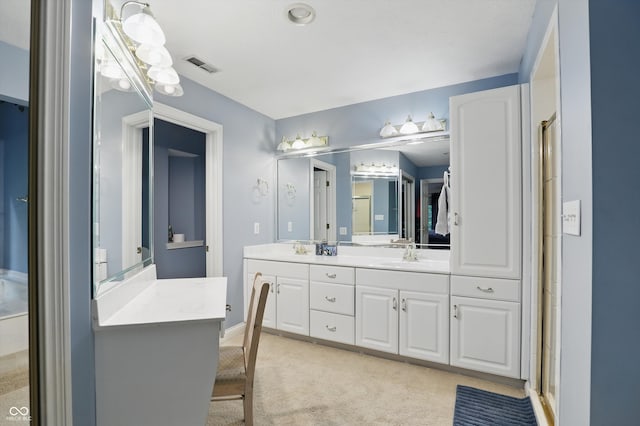 7138 Nile Ridge Ct, Indianapolis, IN 46236 - bathroom featuring double vanity and a shower with door