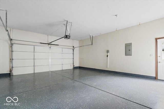 6363 Harmonridge Ct, Indianapolis, IN 46278 - garage with electric panel, a garage door opener, and baseboards