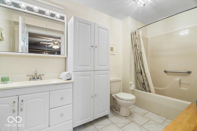 6363 Harmonridge Ct, Indianapolis, IN 46278 - full bath with vanity, tile patterned floors, shower / tub combo, and toilet