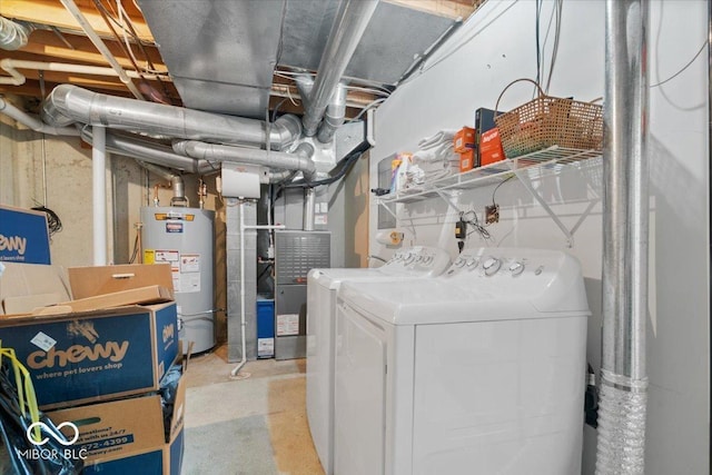 6363 Harmonridge Ct, Indianapolis, IN 46278 - unfinished below grade area with water heater and washer and dryer