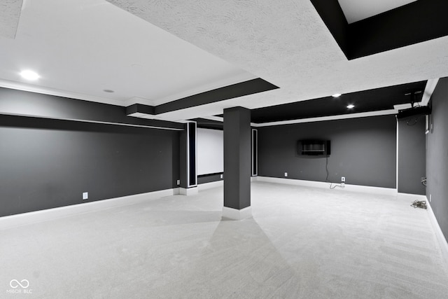 3014 Saddlehorn Dr, Carmel, IN 46033 - finished below grade area with baseboards, carpet, recessed lighting, and a textured ceiling
