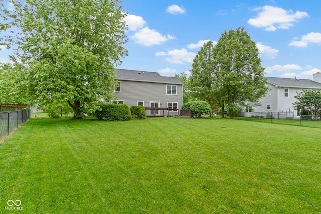 3014 Saddlehorn Dr, Carmel, IN 46033 - view of yard with a wooden deck