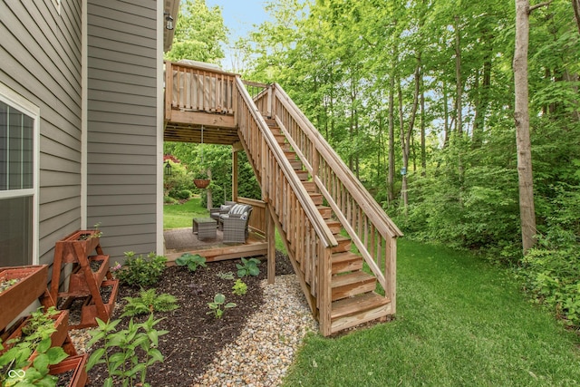 527 Macintosh Ln, Danville, IN 46122 - deck featuring stairway and a yard