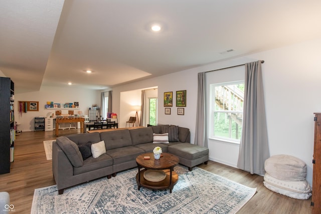 527 Macintosh Ln, Danville, IN 46122 - living area with wood finished floors and recessed lighting