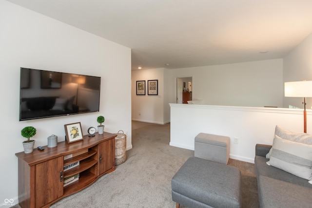 527 Macintosh Ln, Danville, IN 46122 - living room featuring light colored carpet, baseboards, and recessed lighting