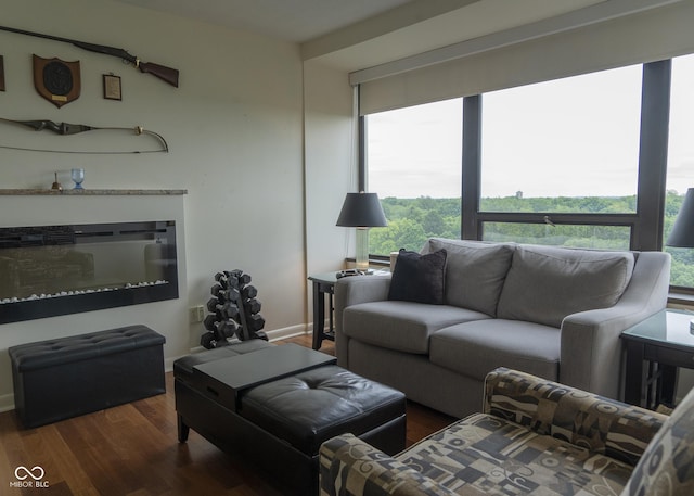 4000 N Meridian St Apt 11D, Indianapolis, IN 46208 - living room featuring wood finished floors and baseboards