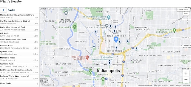 1818 Central Ave, Indianapolis, IN 46202 - map of property with streets / nearby areas