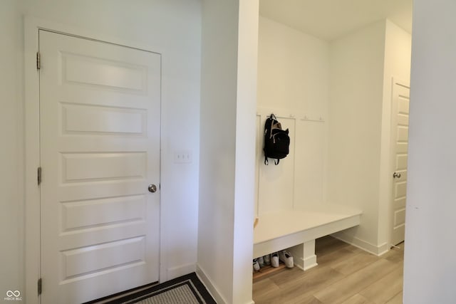 9640 Katana Cir, Fishers, IN 46040 - mudroom featuring light wood-style flooring and baseboards