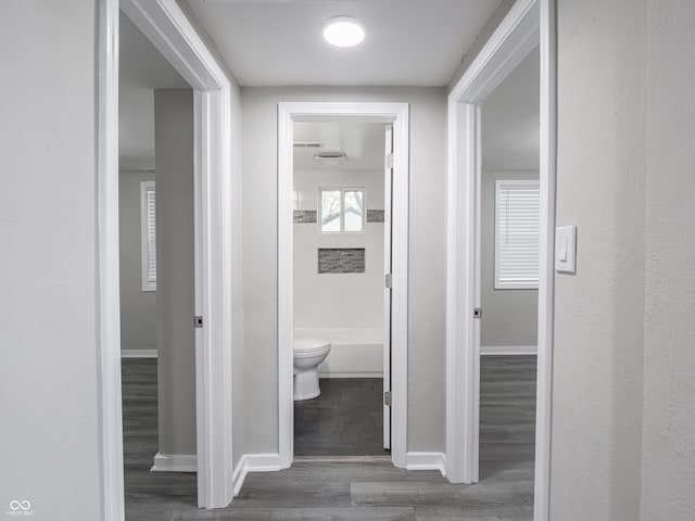 1141 Temperance Ave, Indianapolis, IN 46203 - hall featuring baseboards and wood finished floors