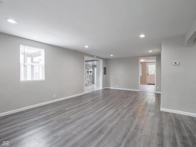 1141 Temperance Ave, Indianapolis, IN 46203 - empty room featuring recessed lighting, wood finished floors, and baseboards