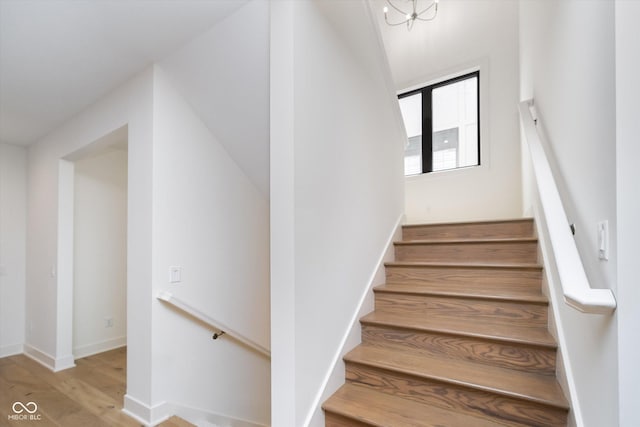 1822 Central Ave, Indianapolis, IN 46202 - staircase with wood finished floors and baseboards