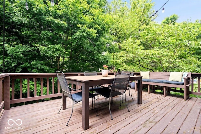 11956 Glen Cove Dr, Indianapolis, IN 46236 - wooden deck with outdoor dining space
