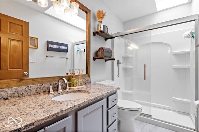 11956 Glen Cove Dr, Indianapolis, IN 46236 - full bath with a stall shower, vanity, and toilet