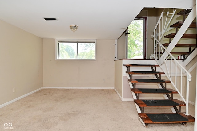 3668 Chatsbee Ct, Indianapolis, IN 46224 - stairs with baseboards, plenty of natural light, and carpet