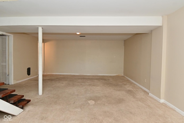 3668 Chatsbee Ct, Indianapolis, IN 46224 - finished below grade area with light colored carpet and baseboards