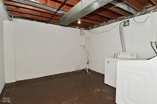 3668 Chatsbee Ct, Indianapolis, IN 46224 - unfinished basement featuring washing machine and dryer