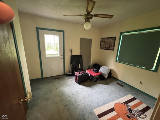 16952 Bookout Rd, Hagerstown, IN 47346 - carpeted entryway with a ceiling fan and baseboards