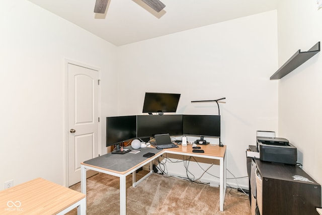 6556 Sulgrove Pl, Indianapolis, IN 46221 - office area with carpet flooring and a ceiling fan