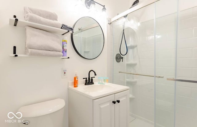1398 Clinton St, Noblesville, IN 46060 - full bathroom featuring toilet, a shower stall, and vanity