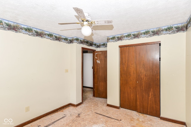 1113 Delray Dr, Indianapolis, IN 46241 - unfurnished bedroom featuring baseboards, a closet, and ceiling fan