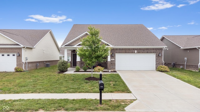 13321 N White Cloud Ct, Camby, IN 46113 - view of front facade featuring brick siding, a garage, driveway, and a front lawn