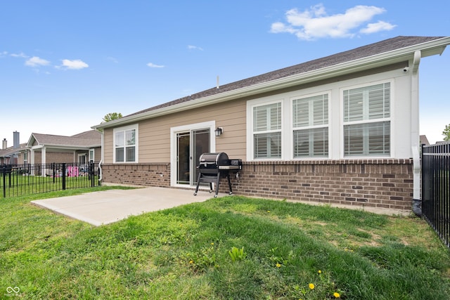 13321 N White Cloud Ct, Camby, IN 46113 - back of property with brick siding and a patio area