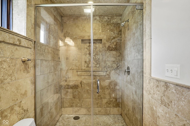 126 E 86th St, Indianapolis, IN 46240 - bathroom with a shower stall and toilet