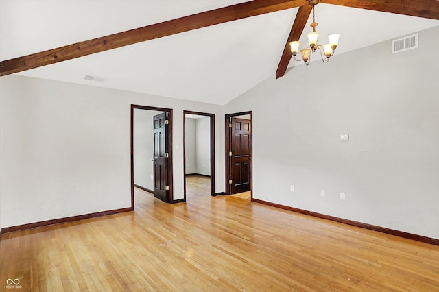 126 E 86th St, Indianapolis, IN 46240 - unfurnished room with a chandelier, light wood-type flooring, and baseboards