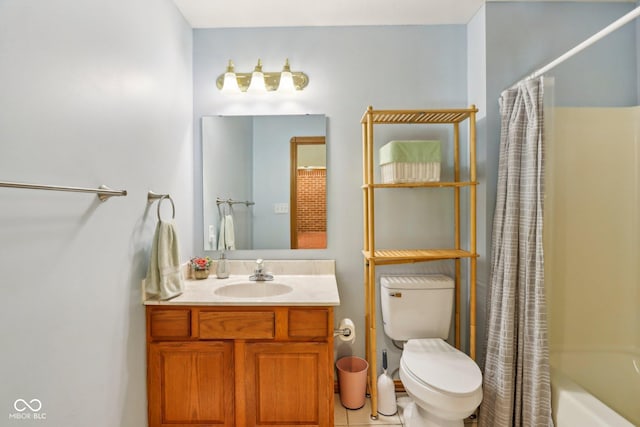 3564 Clear Creek Blvd, Martinsville, IN 46151 - bathroom with vanity, shower / bath combination with curtain, and toilet