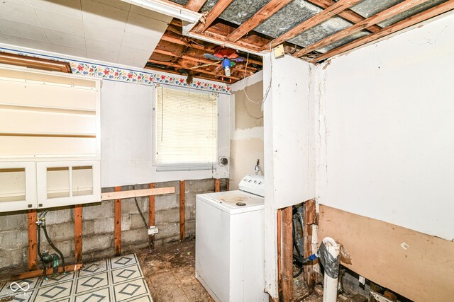 6238 E 43rd St, Indianapolis, IN 46226 - unfinished basement featuring washer / dryer