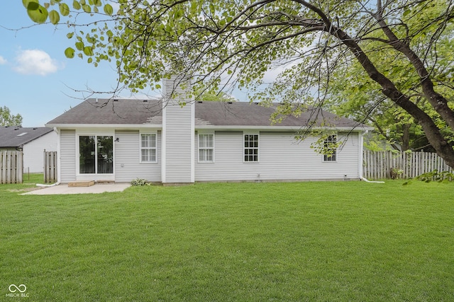 374 Pomona Ct, Greenfield, IN 46140 - rear view of house featuring a patio and a chimney