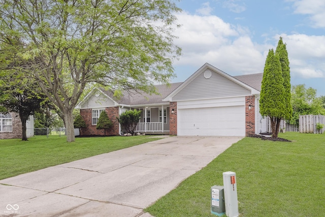 374 Pomona Ct, Greenfield, IN 46140 - view of front of property featuring brick siding, an attached garage, and concrete driveway