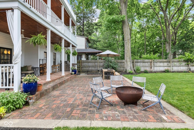 3215 N Pennsylvania St, Indianapolis, IN 46205 - view of patio with a fire pit