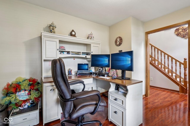 4434 W Windsong Ct, New Palestine, IN 46163 - office area featuring dark wood-style flooring