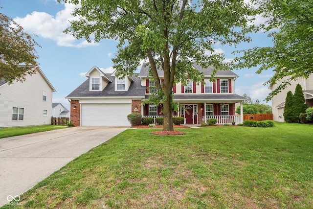 4434 W Windsong Ct, New Palestine, IN 46163 - colonial inspired home with brick siding, driveway, and a porch