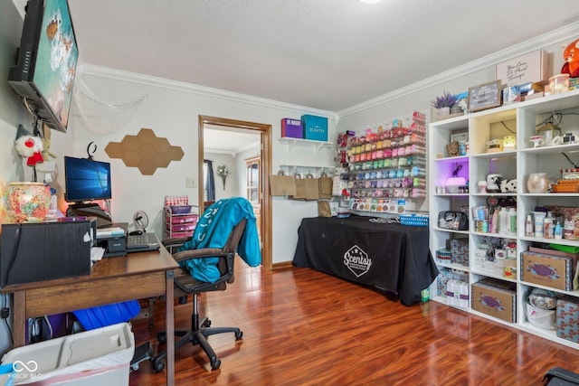 4434 W Windsong Ct, New Palestine, IN 46163 - office space with crown molding and wood finished floors
