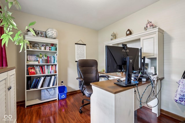 4434 W Windsong Ct, New Palestine, IN 46163 - office featuring baseboards and dark wood-style flooring