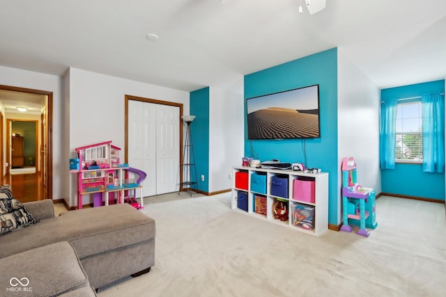 4434 W Windsong Ct, New Palestine, IN 46163 - carpeted living room with baseboards