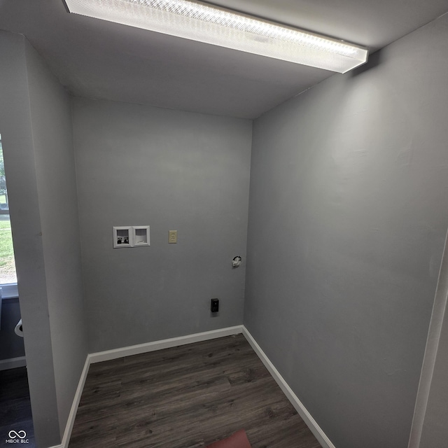 517 E Mechanic St, Brazil, IN 47834 - laundry area with washer hookup, dark wood-type flooring, and baseboards