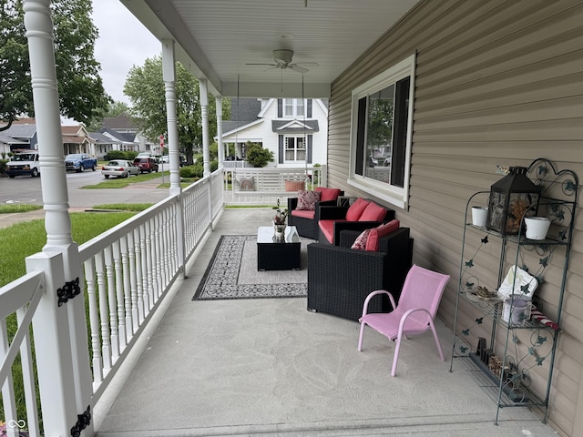 532 N Franklin St, Greensburg, IN 47240 - covered porch with a ceiling fan