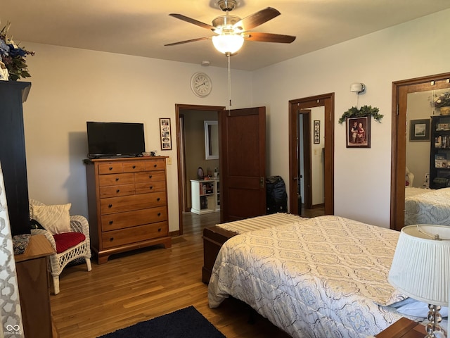 532 N Franklin St, Greensburg, IN 47240 - bedroom featuring wood finished floors and ceiling fan
