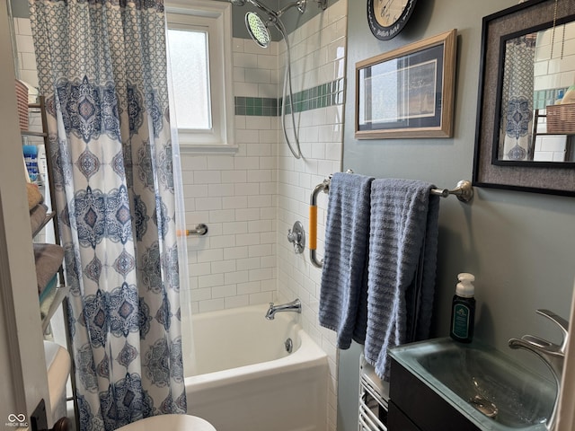 532 N Franklin St, Greensburg, IN 47240 - full bathroom with shower / bath combo, toilet, and vanity