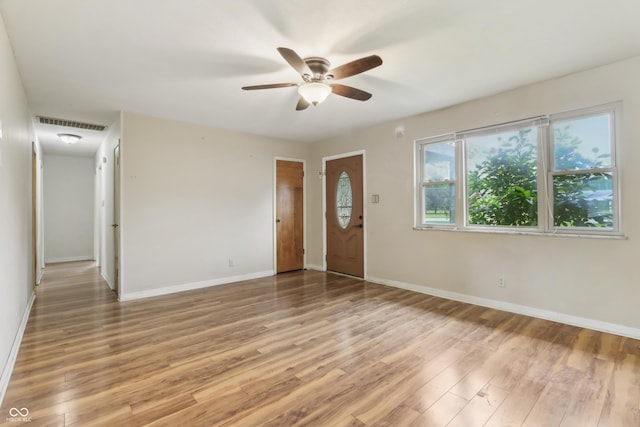 410 E Southport Rd, Indianapolis, IN 46227 - foyer featuring a ceiling fan, light wood-type flooring, and baseboards